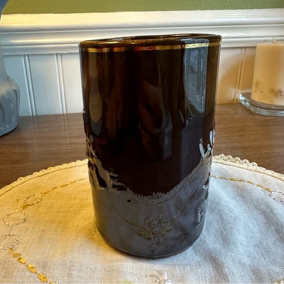 Vintage Artmark Mug Whistle For Your Beer Brown Drip Glaze - Japan - Picture 3 of 13